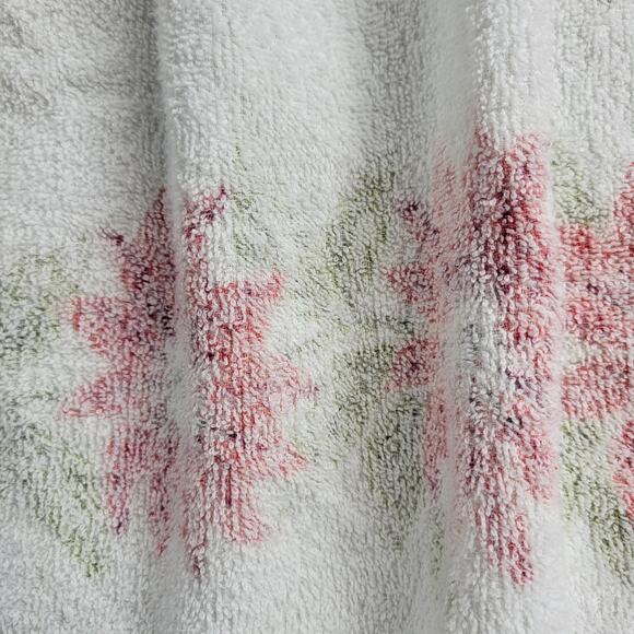 Vintage Terrycloth Christmas Theme Wrap Apron Pointsettia Flower Retro Handmade - Picture 3 of 8